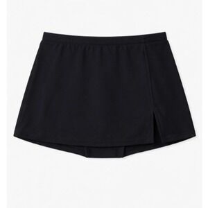Swim Solutions Womens Black Slit Skirt Swim Bottom Thigh Minimizer Size 18W Plus